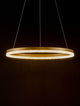 Adria LED Pendelleuchte Ø 60cm 3000K in moderner, schwebender Design mit kristallinen Facetten.