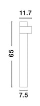 Maßzeichnung der Aduro LED Außenwegeleuchte 3000K Schwarz IP54 mit Abmessungen in cm.