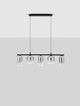 Aelia LED Pendelleuchte Ø 72cm 5-flammig mit elegantem Design und rauchgrauem Glas, ideal für Küchen oder Essbereiche.