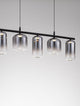 Aelia LED Pendelleuchte Ø 72cm 5-flammig mit rauchgrauem Glas und stilvollem Design, ideal für Wohnzimmer und Küche.