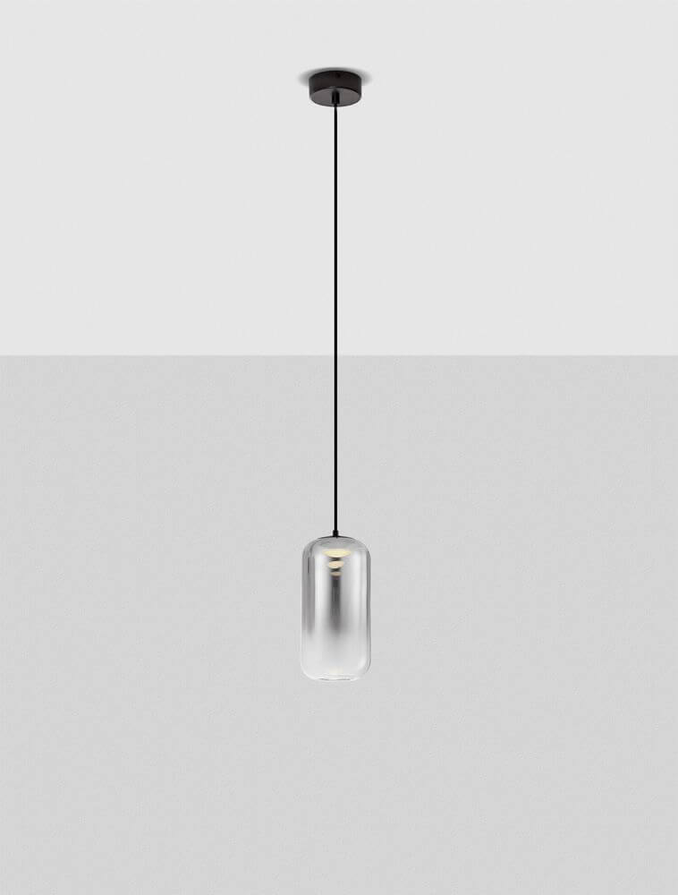 Aelia LED Pendelleuchte 3000K Schwarz, Rauch in eleganter, minimalistischer Form, ideal für moderne Innenräume.