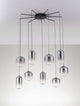 Aelia LED Pendelleuchte 9-flammig  Ø 82cm Schwarz, Rauch - moderne Leuchte mit Rauchglas und elegantem Design.