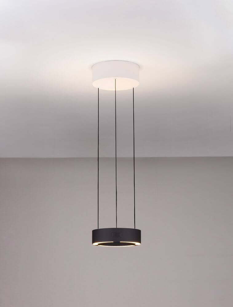 Alt Tag: Afi LED Pendelleuchte Ø 20cm Up & Down in Weiß zylindrisch, warmweißes 3000K Up-and-Down Licht, modernes minimalistisches Design