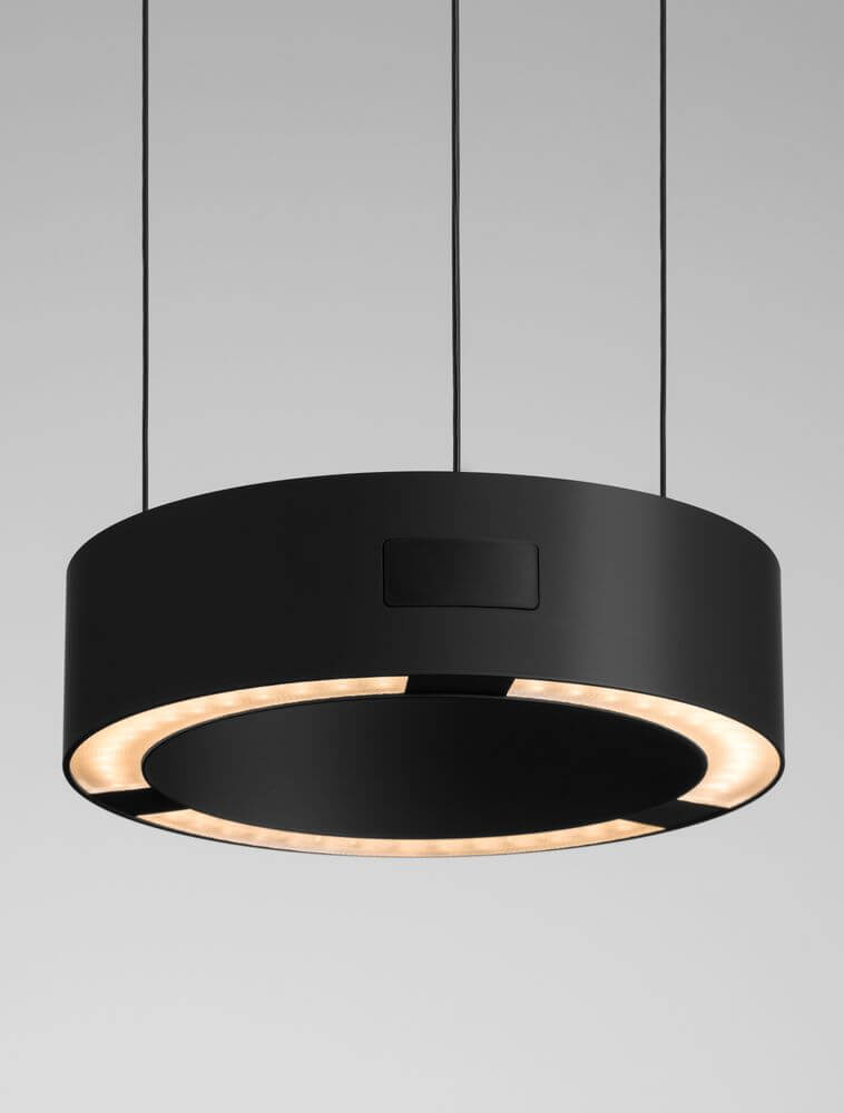 Afi LED Pendelleuchte Ø 20cm Up & Down schwarze zylindrische Pendelleuchte mit warmweißem Licht 3000K, modernes Up-&-Down-Design