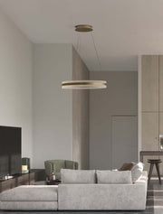Agos LED Pendelleuchte Ø 60cm, moderne runde LED-Pendellampe mit Dimmfunktion für stilvolle Wohnräume