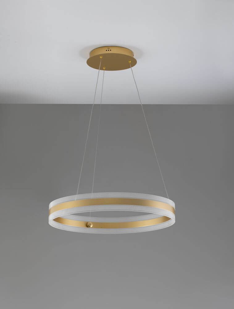 Agos LED Pendelleuchte Ø 60cm in elegantem Design mit goldenen Details und dimmbarer Funktion