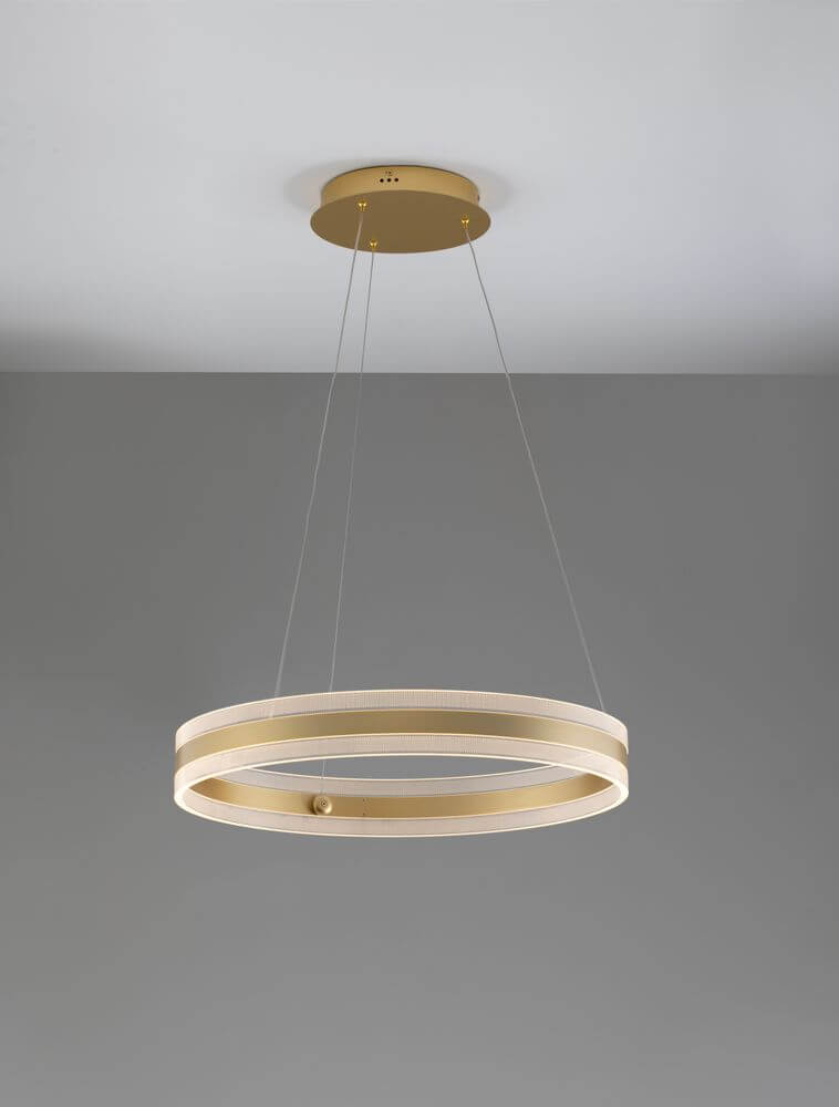 Agos LED Pendelleuchte Ø 60cm in eleganter Kreisform, modern und dimmbar, ideal für stilvolle Wohnräume.