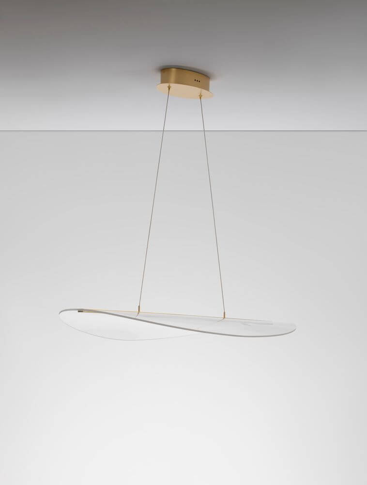 Agos LED Pendelleuchte 3000K mit modernem Design aus Acryl und Aluminium für Ess- und Wohnzimmer.