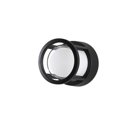 Agosto LED Außenwandleuchte Ø 11cm IP54, schwarze moderne Außenlampe aus Aluminium und Acryl für Balkon und Terrasse
