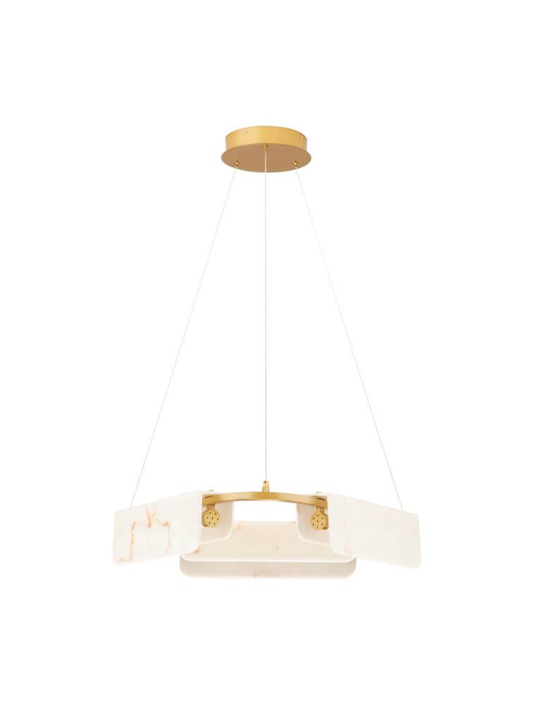Aider Pendelleuchte 3-flammig Ø 63cm - goldene Aluminium Hängeleuchte mit drei integrierten LED-Modulen, modernes warmes Licht