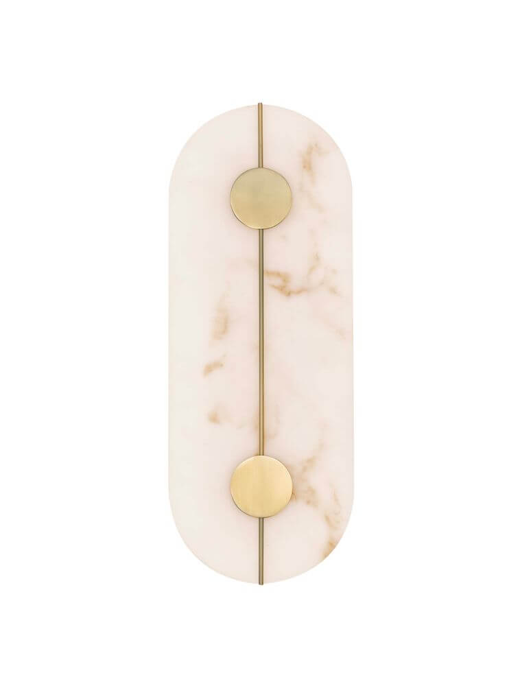 Aider Wandleuchte 3000K in elegantem Design mit Marmor und goldenen Akzenten.