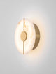 Aider Wandleuchte 3000K goldfarbene Aluminiumleuchte mit alabasterähnlichem Diffusor an der Wand, warmweißes LED-Ambientelicht