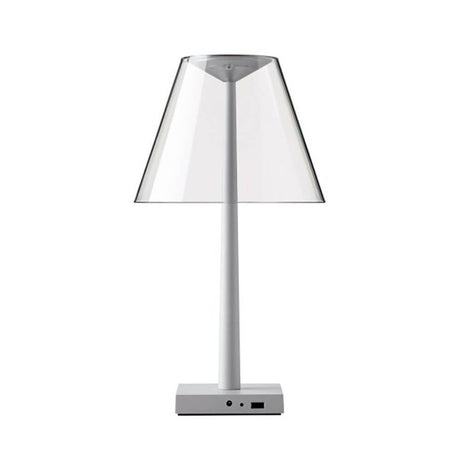 Rotaliana rechargeable LED table lamp Dina+ with charging station, silver - modern table lamp with elegant design.