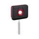 Akkulampe Worklight in Schwarz und Rot, mobil und vielseitig für Outdoor-Einsätze mit Standfuß und Magnetrückseite.