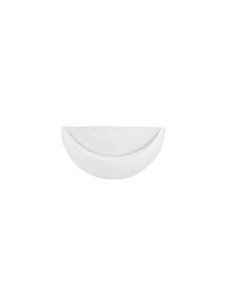 Alas wall light E14 in a minimalist, semi-circular form in white, ideal for modern interiors.