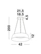 Alba LED Pendelleuchte Ø 42cm 3000K Maßzeichnung mit Abmessungen und klarer Darstellung.
