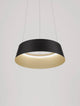Alba LED Pendelleuchte Ø 42cm 3000K in klassischem Design mit schwarzem Rahmen und sanftem Licht.