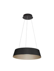 Alba LED pendant light Ø 54cm 3000K in elegant black with a golden interior design, ideal for modern living.