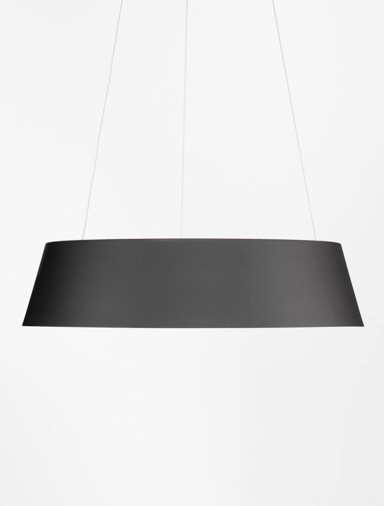 Alba LED Pendelleuchte Ø 54cm 3000K in edlem Schwarz, perfekt für stilvolle Wohnräume.