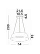 Technische Zeichnung der Alba LED Pendelleuchte Ø 54cm 3000K mit Maßen.