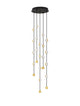 Alcinoe LED Pendelleuchte Ø 38cm mit modernen goldenen und weißen Lichtkugeln, ideal für stilvolle Innenräume.