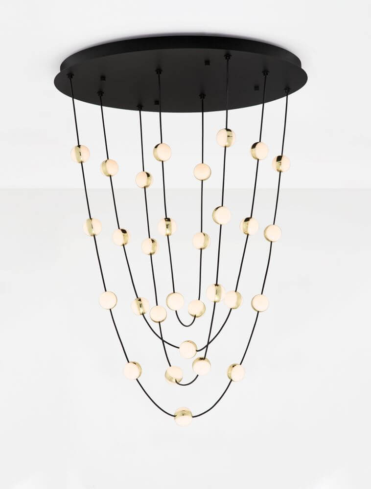 Alcinoe LED Pendelleuchte Ø 84cm mit modernem Design und integriertem LED-Licht, ideal für Wohn- und Schlafzimmer.