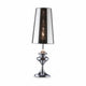 Alfiere bordlampe med speilskjerm i krom, elegant lysarmatur i metall i krom.