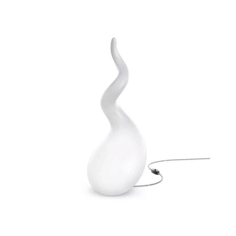 Lampada da terra Alien M 65 cm Liquid-Light bianca con forma organica e dimmer intermedio sul cavo per una composizione luminosa calda.
