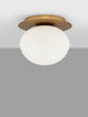 Allen Deckenleuchte E27 Gold, Weiß mit kugelförmigem opalem Glas für angenehmes Licht im Zuhause.