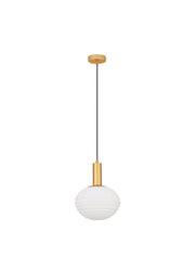 Allen Pendelleuchte E27 Gold, Weiß Ø 24cm mit Opalglas-Schirm für stimmungsvolle Zonenbeleuchtung