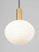 Allen Pendelleuchte E27 Gold, Weiß mit mattem Opalglas und elegantem Design.