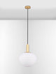 Allen Pendelleuchte E27 Gold, Weiß mit mattem Opalglas und elegantem Design für stimmungsvolle Beleuchtung.
