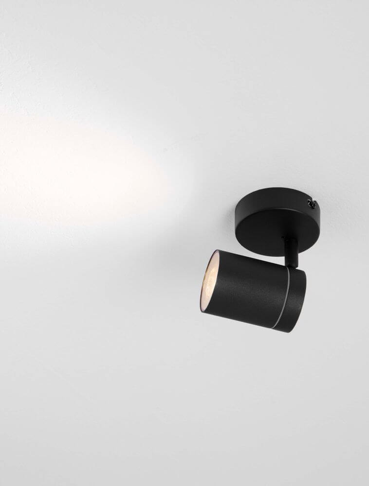 Alma Deckenleuchte GU10 IP44 in elegantem Schwarz, ideal für moderne Innenräume.
