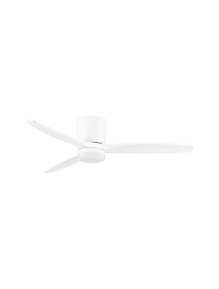 Aloa LED Ventilator Ø 132cm: eleganter, weißer Deckenventilator mit drei Flügeln für stilvolle Raumluftzirkulation.