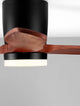 Aloa LED Ventilator Ø 132cm: Detailansicht der modernen Deckenleuchte mit Holz- und schwarzen Designelementen.