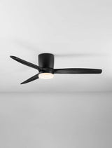 Aloa LED Ventilator in Schwarz mit Ø 132cm, modernem Design und integrierter Beleuchtung.