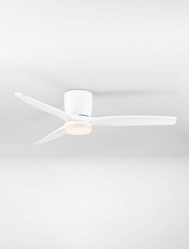 Aloa LED Ventilator mit Ø 132cm, elegantes Design, weiß, ideal für modernen Wohnraum.
