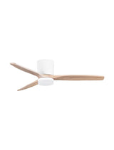 Aloa LED Ventilator Ø 132cm mit Holzblättern und weißem Gehäuse, ideal für moderne Wohnräume.