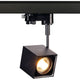 Altra Dice Spot inkl. 3P.-Adapter eckig GU10 max. 50W Schwarz beleuchtet in einem modernen Raum.
