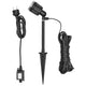 Amalfi LED Erdspießleuchte 1-flg. 12V Schwarz mit Kabel und Stecker auf einem weißen Hintergrund.