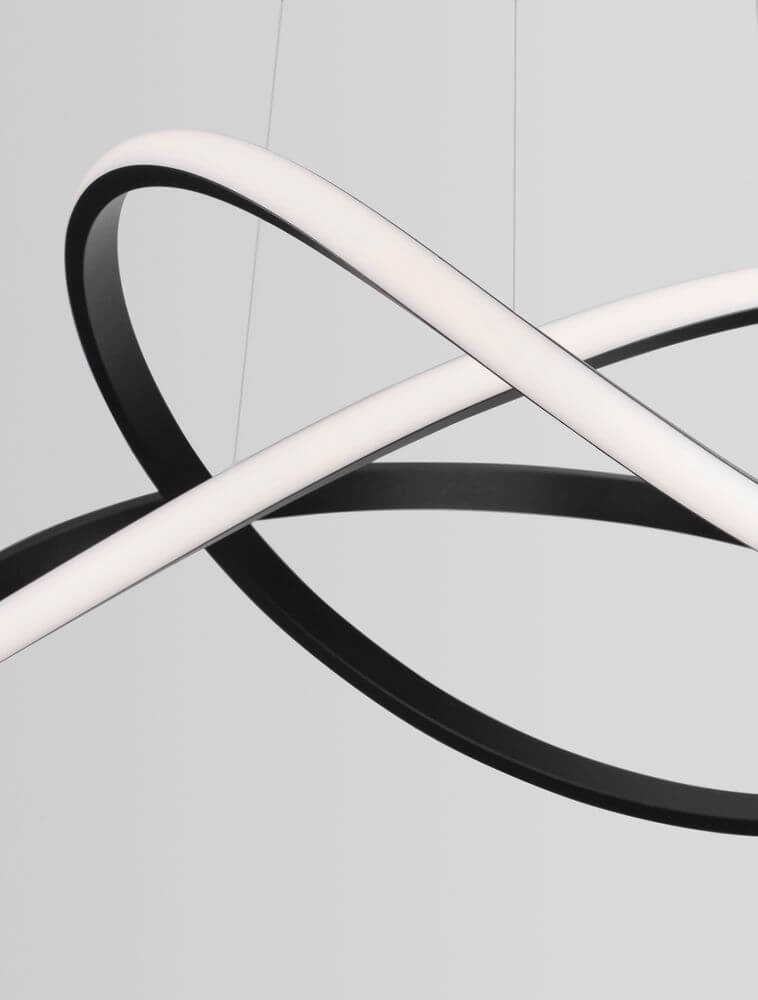 Amara LED Pendelleuchte Ø 56cm moderne Lichtlösung in elegantem Design mit schwarzem Aluminium.