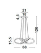 Amara LED Pendelleuchte Ø 68cm technische Zeichnung mit Abmessungen und Form.