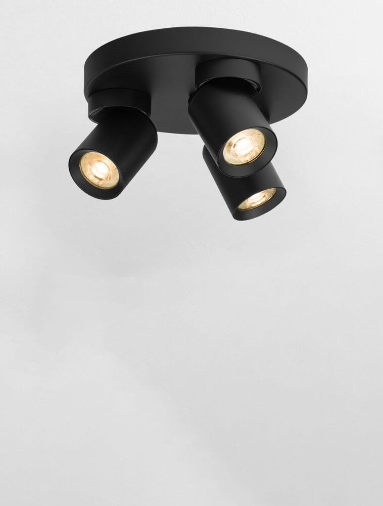 Amecy Deckenleuchte 3-flammig Ø 22cm in schwarzem Design mit drei Lichtquellen für stilvolle Beleuchtung.