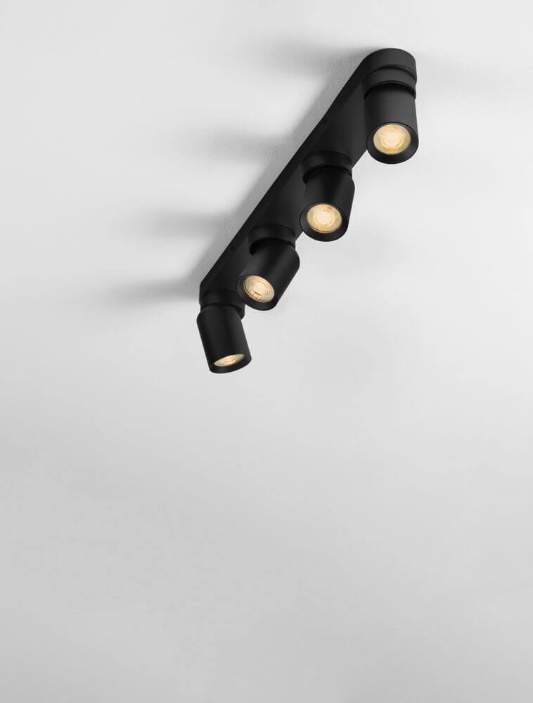 Amecy Deckenleuchte 4-flammig 60x6,5cm in elegantem Schwarz, ideal für modernes Wohndesign.