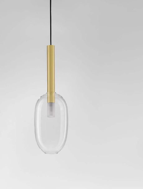 Amelia Pendelleuchte Ø 14cm von Nova Luce mit eleganter zweifarbiger Optik und klarem Glasdesign