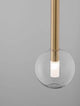 Amelia Pendelleuchte Ø 15cm mit klarem Glasschirm und goldenem Gestell, modernes skandinavisches Design.