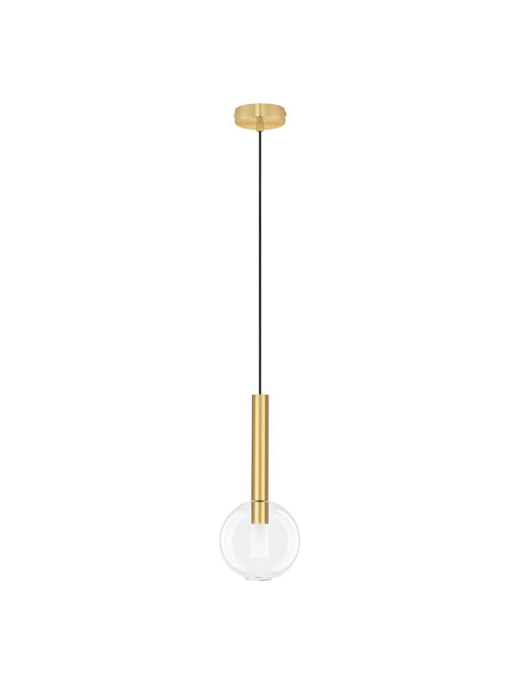 Amelia Pendelleuchte Ø 15cm in schlichter, edler Ausführung mit klarem Glas und goldenen Details.