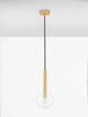 Amelia Pendelleuchte Ø 15cm mit klarem Glasschirm und goldener Aufhängung in modernem skandinavischen Design.