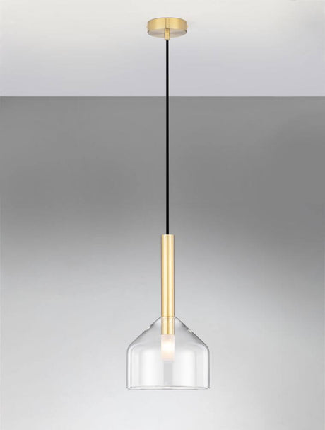 Amelia Pendelleuchte Ø 20cm von Nova Luce, elegante gold-schwarze Pendellampe für Wohnzimmer und Flur