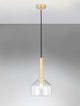 Amelia Pendelleuchte Ø 20cm mit klarem Glas und goldener Aufhängung, elegantes Design für stilvolle Räume.